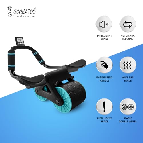 Image of Cockatoo Automatic Rebound Ab Roller for Men & Women|Home & Gym Ab Workout Equipment|Abs Workout Equipment for home|2 wheels Abdominal Ab Roller, Max weight 150 kg