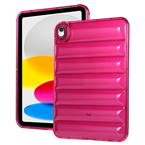 Bumper Case for iPad 11-inch A16 2025/iPad 10th Generation 2022, Techcircle Clear Stylish Down Jacket Desigh Soft TPU Shockproof Protective Light Weight Back Cover, Rose