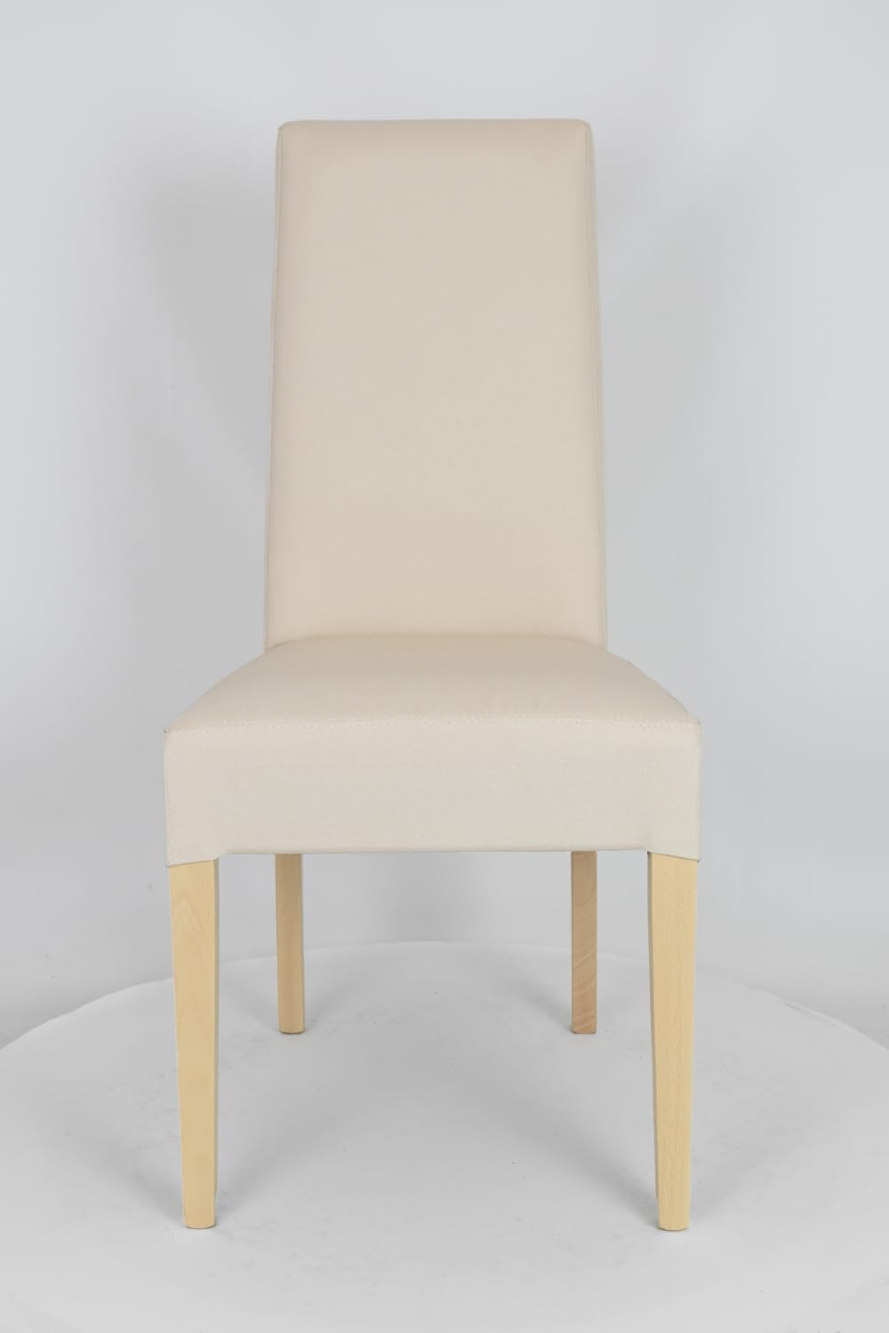 t m c s Tommychairs - Set 4 sillas Chiara para Cocina, Comedor, Bar y Restaurante, solida Estructura en Madera de Haya Color Natural y Asiento tapizado en Tejido Color Marfil