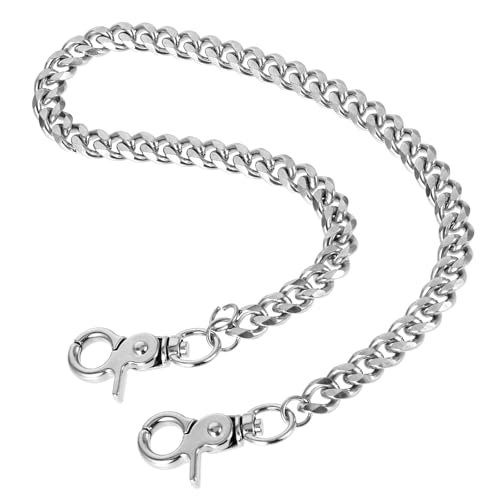 WY LIGHTING LEVEL Heavy Duty Waist Chain Punk Metal Wallet Chains Silver Color Hip Hop Keychain Round Clasp Goth Keyring for Men Women Pants Jeans Motorcycle Trucker Biker