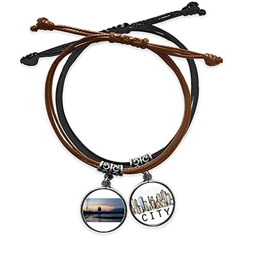 Bracelet Corde et Cuir Sidi anti-irritation : style Sunset Beach ajustable