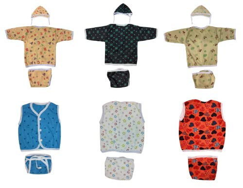 Image of TANGY Adorable Newborn Dress with Built-in Mittens for Extra Warmth and Style Top Set (Pack of 3)
