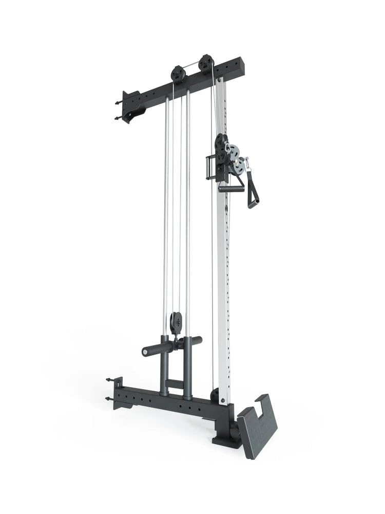 ATLETICA R8-Kabelzug Plate Loaded | 221 cm hoch, 52 kg schwer, Bis 450 kg belastbar, 34fach höhenverstellbar, einzeln, als Paar oder am Rack