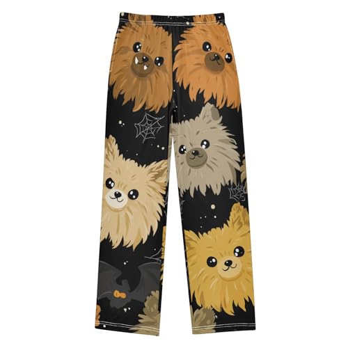 ZZXXB Pomeranian Spider Boys Long Pants Soft Trousers Elastic Waist Kids Lounge Bottoms with Pockets S-XL