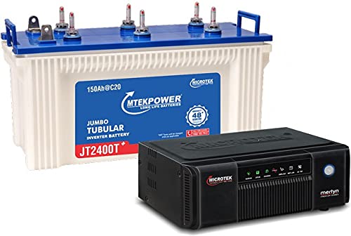 Microtek SW MERYLYN 850+JT2400 T Tubular Inverter Battery (150 AH)