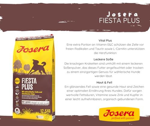 Josera - Hundefutter - Josera Exclusive FiestaPlus - Trockenfutter 12,5 KG + Goodie Quietsche Seppl - Premium Hundefutter für aktive Hunde