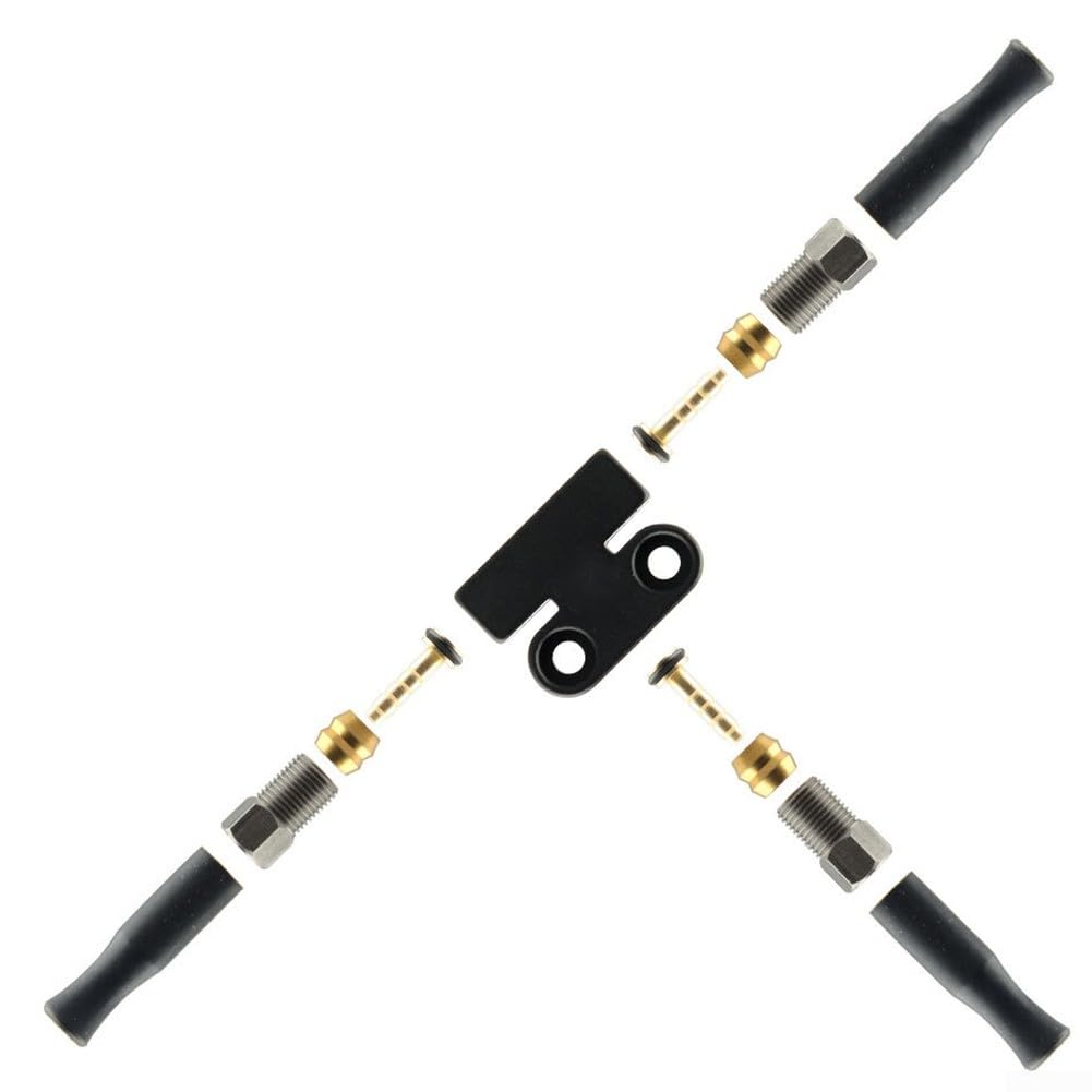 1 PCS Hydraulic Brake Splitter 1 to 2 Adapter CNC Aluminum Oil Distribution Valve Tee for Bicycle Motorcycle Systems 45 90 Degree Black(B)