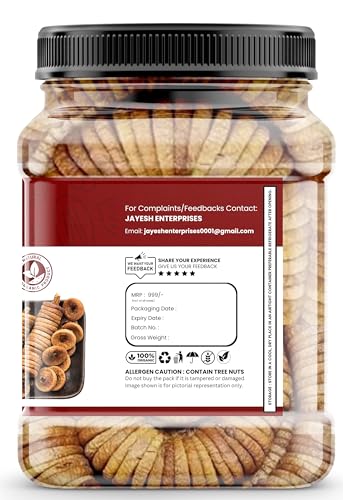 Image of Earthy Eats Premium Dried Figs | 1000 g | Dried Anjeer | Rich Source Of Fiber | Low in Fat | Healthy Snack (Pack of 1)
