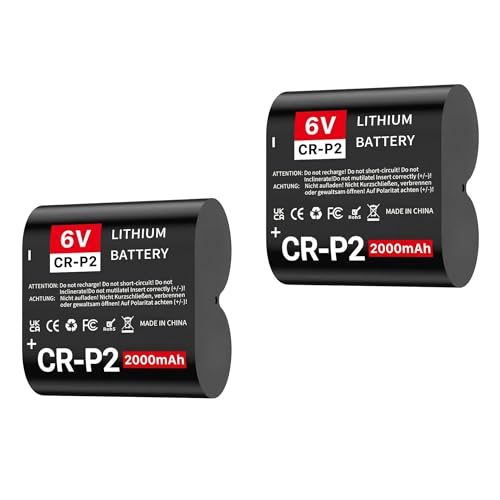 CR-P2 Lithium Batterie 6V 2000mAh 2 Stück kompatibel mit 223A EL223AP DL223A für Kamera Blitzgerät Bewegungsmelder