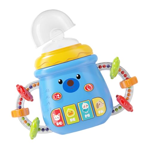 Biberón con boquilla, para bebidas sensoriales de 250 ml, con sonajero, vaso musical para niños | Accesorio de alimentación del desarrollo para niños y niñas, Addexam