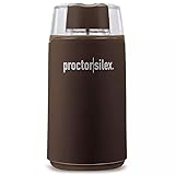 Proctor Silex Electric Coffee Grinder for Beans, Spices and More, Stainless Steel Blades, 12 Cups, Brown