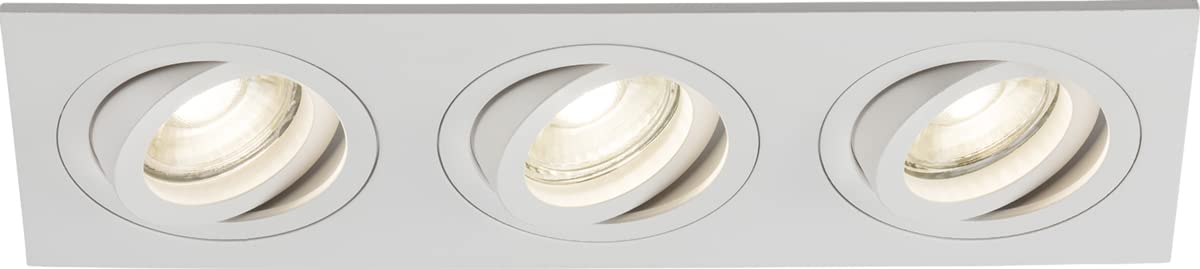 Knightsbridge White Gu10 Ambar Tri Tilt Square Downlight