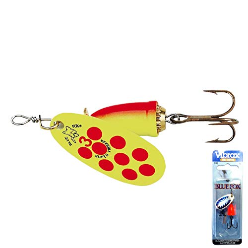 Blue Fox Classic Vibrax 03 Painted Tackle, Hot Clown, 1/4 (60-30-720IC)