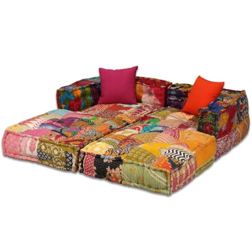 Pouf modulaire patchwork pour un salon modulable et coloré - 3
