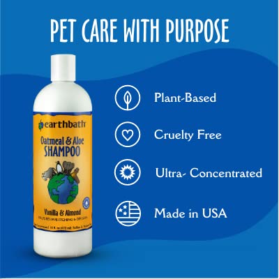 earthbath Oatmeal & Aloe Pet Shampoo - Vanilla & Almond, Itchy & Dry Skin Relief, Soap-Free, for Dogs & Cats, 100… - Image 6