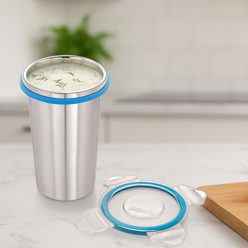 Image of STEELLOCK Stainless Steel Tumbler with Lid, 325ML, BPA Free Water Tumbler, Leak Proof, Office Tumbler, Rust-Free, Easy Grip, Easy to Carry, Travel Bottle