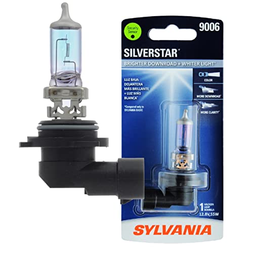 SYLVANIA - 9006 SilverStar - High Performance Halogen Headlight Bulb, High Beam, Low Beam and Fog Replacement Bulb, Brighter Downroad with Whiter Light (Contains 1 Bulb)