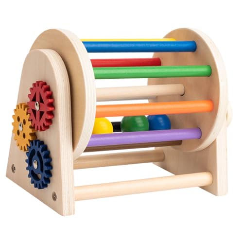 Tambor de madera rodante, juguete para bebés ideal para tardes de juego y gateo en casa
