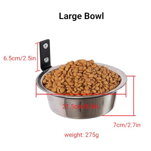 Edelstahl Hundenapf mit Wandmontage Halter, erhöhte Haustiernapf Futter- und Wassertränke für Haustiere Katze, 21,5 * 21,5cm [2er Pack]