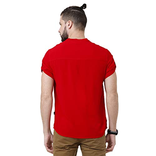 Image of Identiti Short Sleeves Solid Slim Fit 100% Viscose Casual Shirt /Kurta for Men