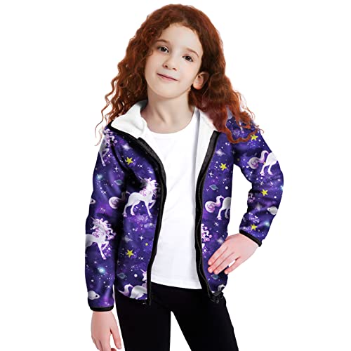 Jxstar Girls Zip-Up Hoodie Kids Fall Winter Warm Sweatshirt Polar Fleece Clothes with Pockets2