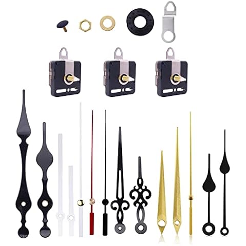 Silent Quartz Clock Movement, Lre Co. 18 mm/ 0.7 Inch Long Shaft Clock Mechanism Kits with 3pcs Clock Movements and 5 sets Hands , Creative Wall Clock Replacement DIY Repair Parts Cover