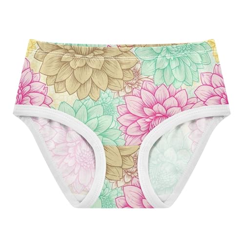 Cotton Girls Underwear Toddler Colorful Floral Green Pink Flowers Panties Little Girl Fancy Undies Kids Briefs 2t