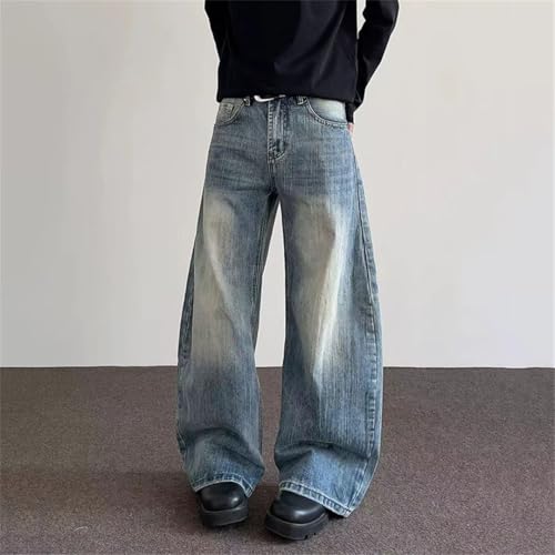 Men's Jeans High Street Straight Leg Trousers Bottoms4
