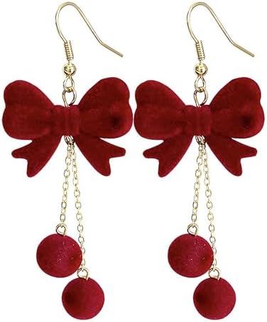 Gold Flower Earrings for Women, 14K Gold Plated Hypoallergenic Large Chunky Flower Statement Bow Stud Dangle Jewelry Earrings