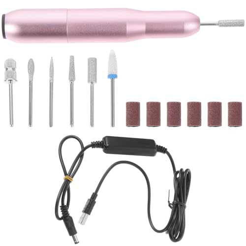 Taladro para uñas portátil con cable USB y fresas de manicura
