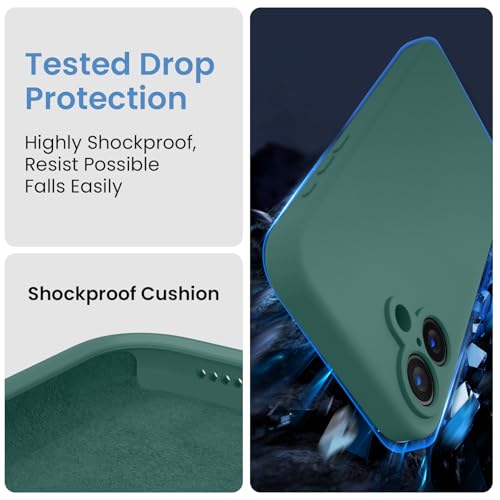 Image of FireNova Designed for iPhone 16 Plus Case, Silicone Upgraded [Camera Protection] Case, Soft Anti-Scratch Microfiber Lining Inside, 6.7 inch, Midnight Green