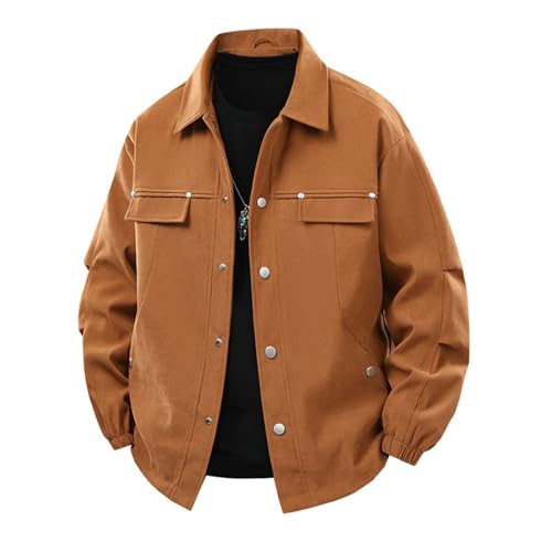 Munweiyu Chaqueta de entretiempo para hombre, multibolsillos, chaqueta militar, cortavientos, elegante, cortavientos, abrigo corto, delgada, ligera, chaqueta de aviador, chaqueta bomber, monocolor