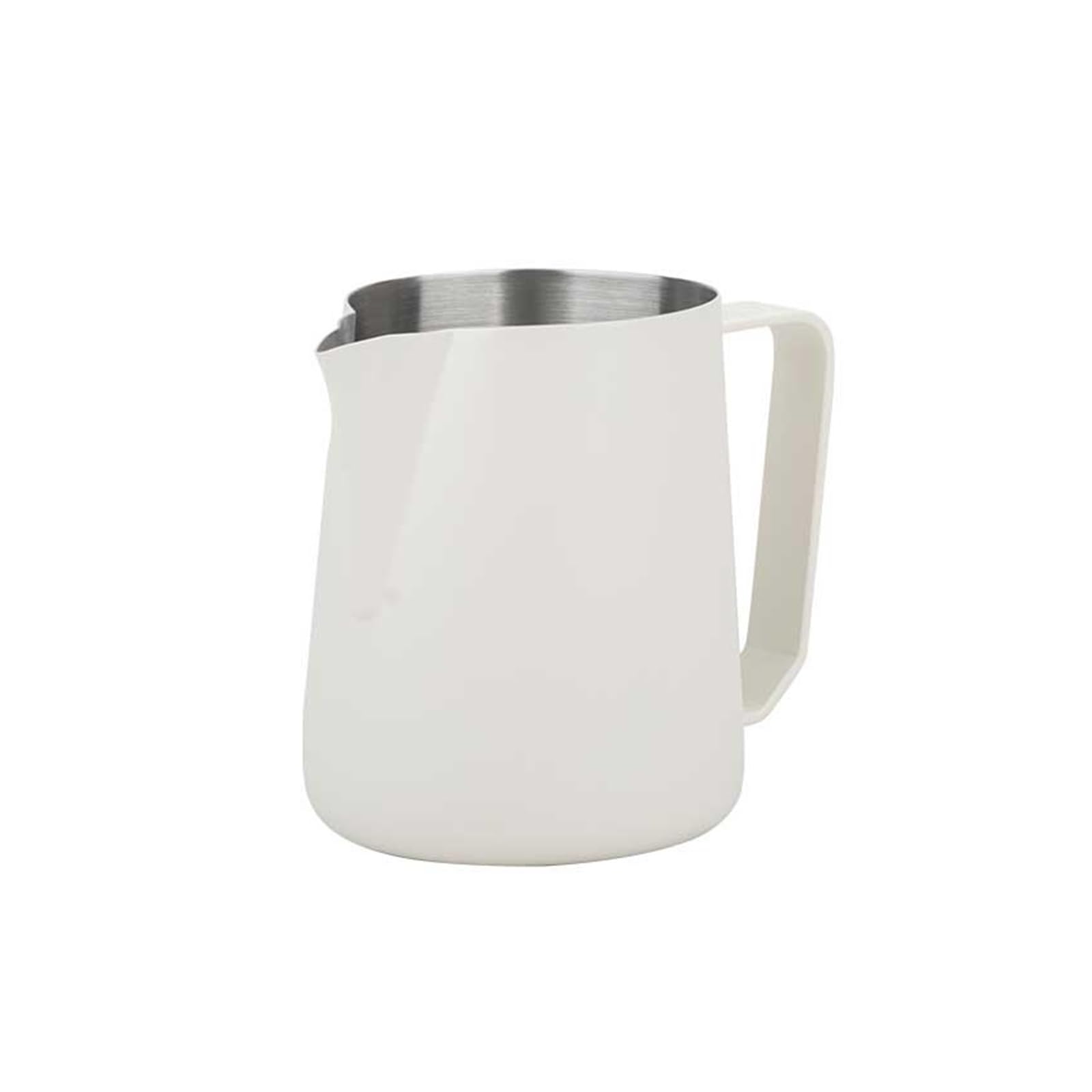 Jarra de café calidad alimentaria con pico puntiagudo, taza leche Espresso humeante acero inoxidable acabado pintura blanca 450 Ml escala
