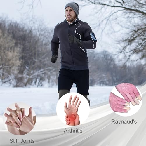 V.Step Heated Gloves For Men Women Rechargeable Hand Warmers Gloves With Touchscreen, Battery Heated Electric Gloves For Motorcycle Work Ski Arthritis Hunting Black M thumb #3