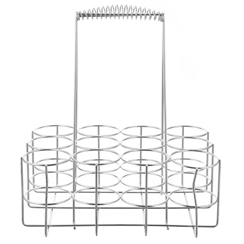EPIGEIST Cesta para Botellas de Cerveza Metálica Pequeña 12 Botellas Asa Portátil para Barbacoa y Cocina Organizador Resistente para Almacenar Cervezas y Refrescos