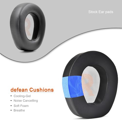 defean Koelgel oorkussens vervangende hoes kussens compatibel met JBL Quantum ONE/Q ONE / Q1 / Over-Ear ANC Performance Gaming Hoofdtelefoon, Geluidsisolatie Schuim met hoge dichtheid - Afbeelding 6