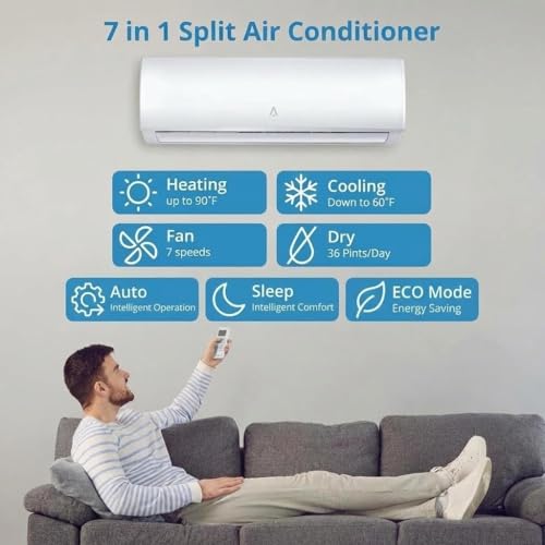 Image of Garvee 2 Ton / 24000 BTU Mini Split Air Conditioner and Heat Pump, 21 SEER2 208 / 230V,Ductless Inverter System,Smart Wifi Mini Split Compatible with Alexa,Cools & Heats Rooms up to 1500 Sq.Ft