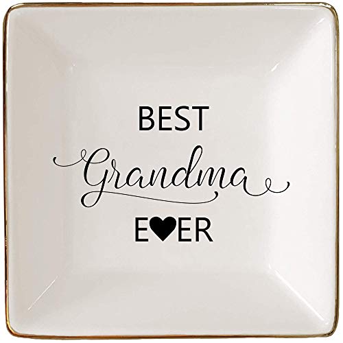 Simply-Charmed-Best-Grandma-Ever-Mothers-Day-Gift-Valentines-Present--Ceramic-Jewelry-Dish-Ring-Holder-Trinket-Tray--Elegant-Birthday-Gift-for-Grandmother