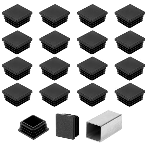 QUARKZMAN 1 3/8 pulgadas (35 mm), 32 tapones de plástico para orificios de plástico, tapa para tubos de metal, patas de sillas, mesas, estanterías, muebles, color negro