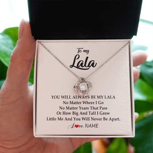 Yametee Personalized Lala Necklace From Grandkids Granddaughter Grandson I've Loved You My Whole Life Floral Lala Birthday Mothers Day Christmas Customized Message Card2