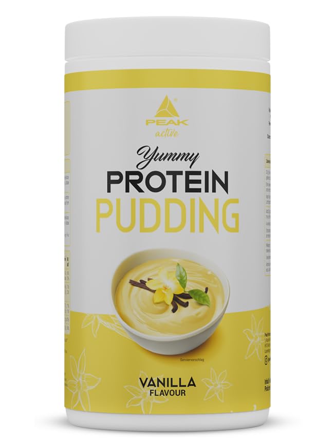 PEAK Yummy Protein Pudding - 450g Geschmack Vanilla I 15 Portionen I Proteinquelle: Casein, Milchprotein Konzentrat I kaum Fett & Kohlenhydrate I einfache Zubereitung
