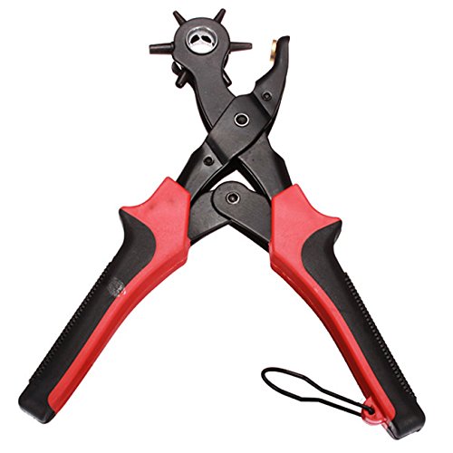 Heavy Duty Leather Hole Punch Hand Pliers Belt Holes Punches Rubber