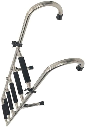6 Step Pontoon Boat Ladder, Stainless Steel Foldable Telescoping Extension ...