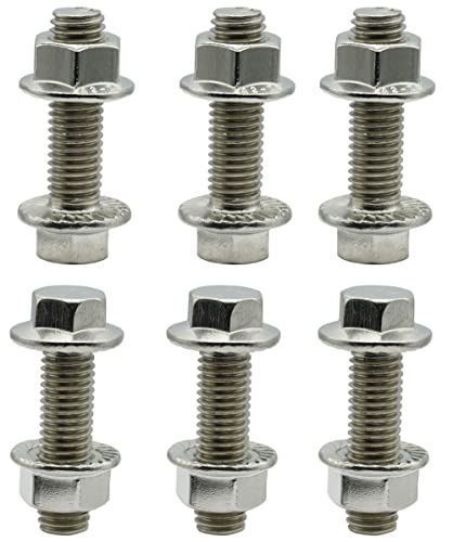Stainless Steel Flange Screws, Flange Bolts, Exhaust Manifold Hardware Kit (Bolts&Nuts) M10X1.5-35mm (6-Pack)