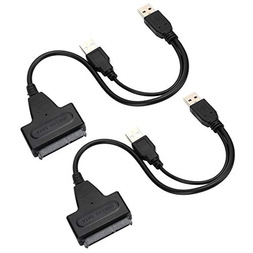 Cable Adaptador USB 2.0 a SATA 7+15Pin para SSD 2.5" 2 piezas miniatura 4