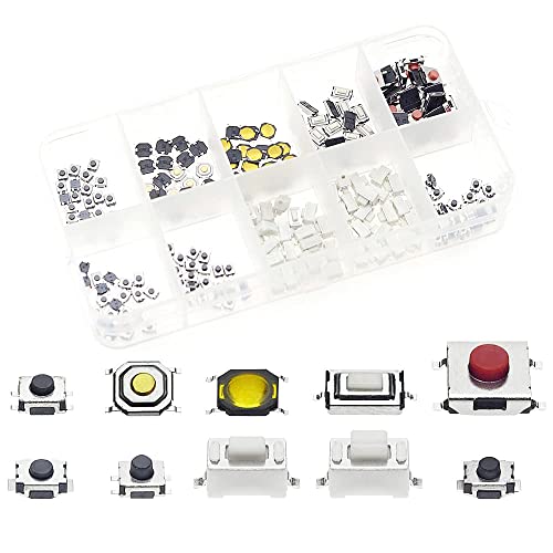 Qtetak 200 Pcs 10 Value Micro Momentary Tactile Push Button Switch Tact Assortment Kit #TOP8