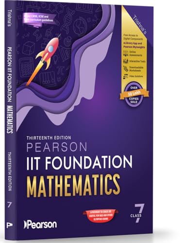 Image of Pearson'26 IIT Foundation Class 7 Math|For JEE, NTSE & Olympiad Exams|JEE Practice Questions|Free 10 Online Assessments, 50 Video Solutions &10 Interactive Tests via Pearson MyInsights & elibrary