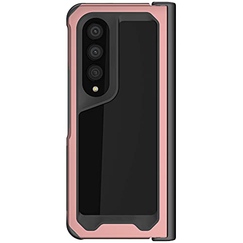 Coque antichoc Galaxy Z Fold 4 Ghostek ATOMIC évite les bris d'écran avec bumper rose