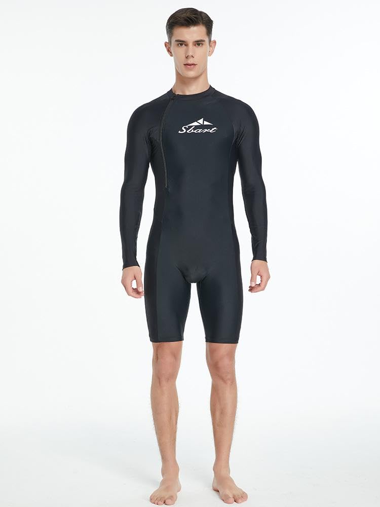 Traje de neopreno corto de 2 mm para hombre, traje de buceo de cuerpo completo con cremallera frontal para buceo, esnórquel, surf, natación