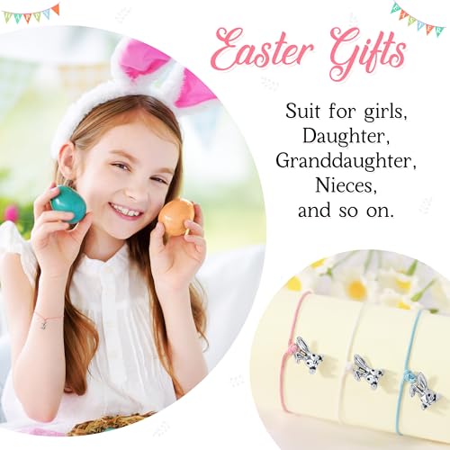 BAYLAY Easter Gifts for Kids Girls Women, 3/5 Pcs Bunny Bracelets Easter Basket Essentials Stuffers Gifts for Kids Teens Adults3